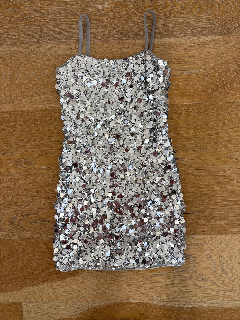 Katie J Girls Silver Sequin Party Dress Size Large